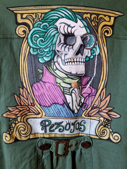 Chaqueta denim vintage pintada Skull president