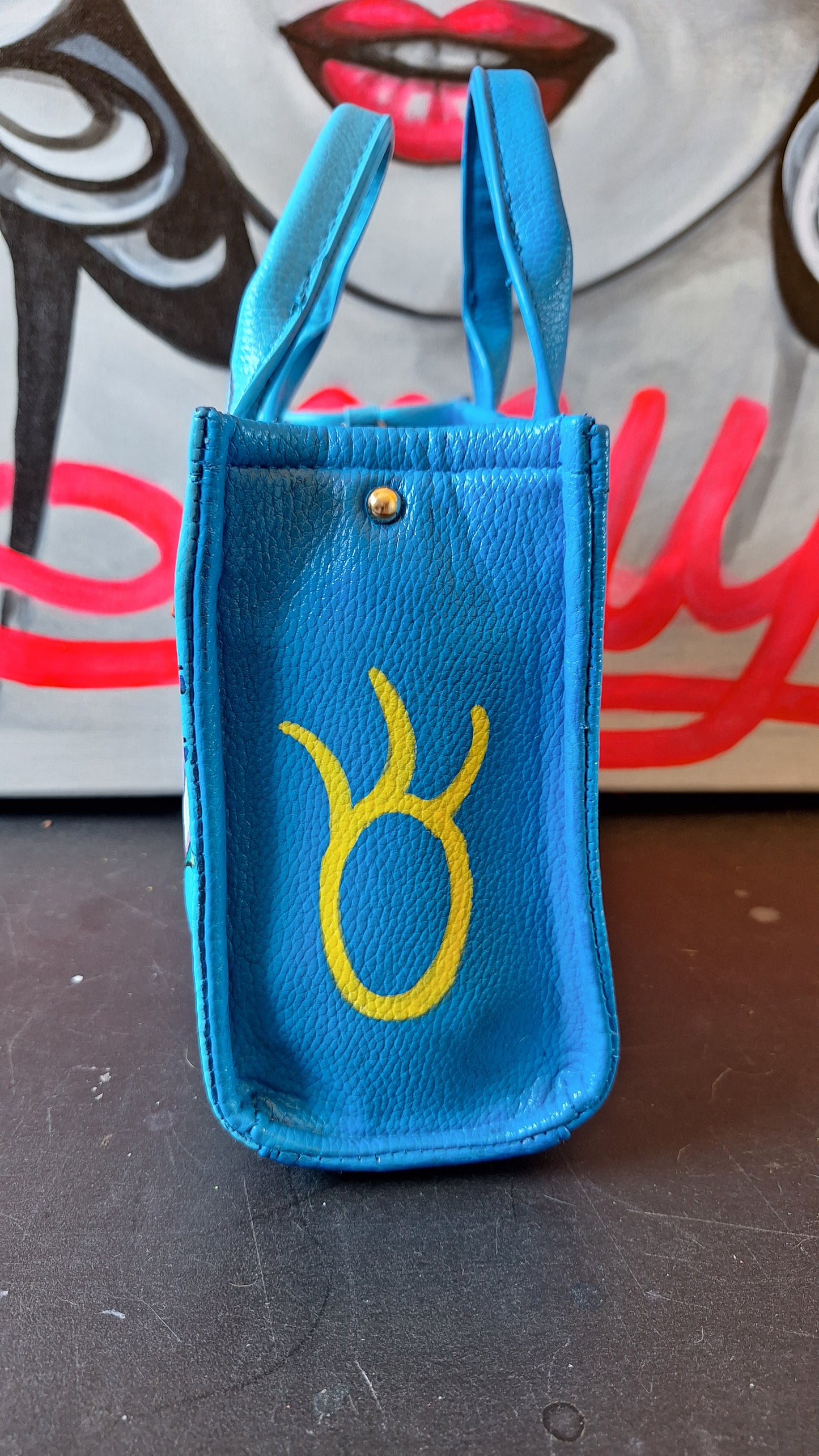 Bolso azul pintado Pezojos "Fun bag"