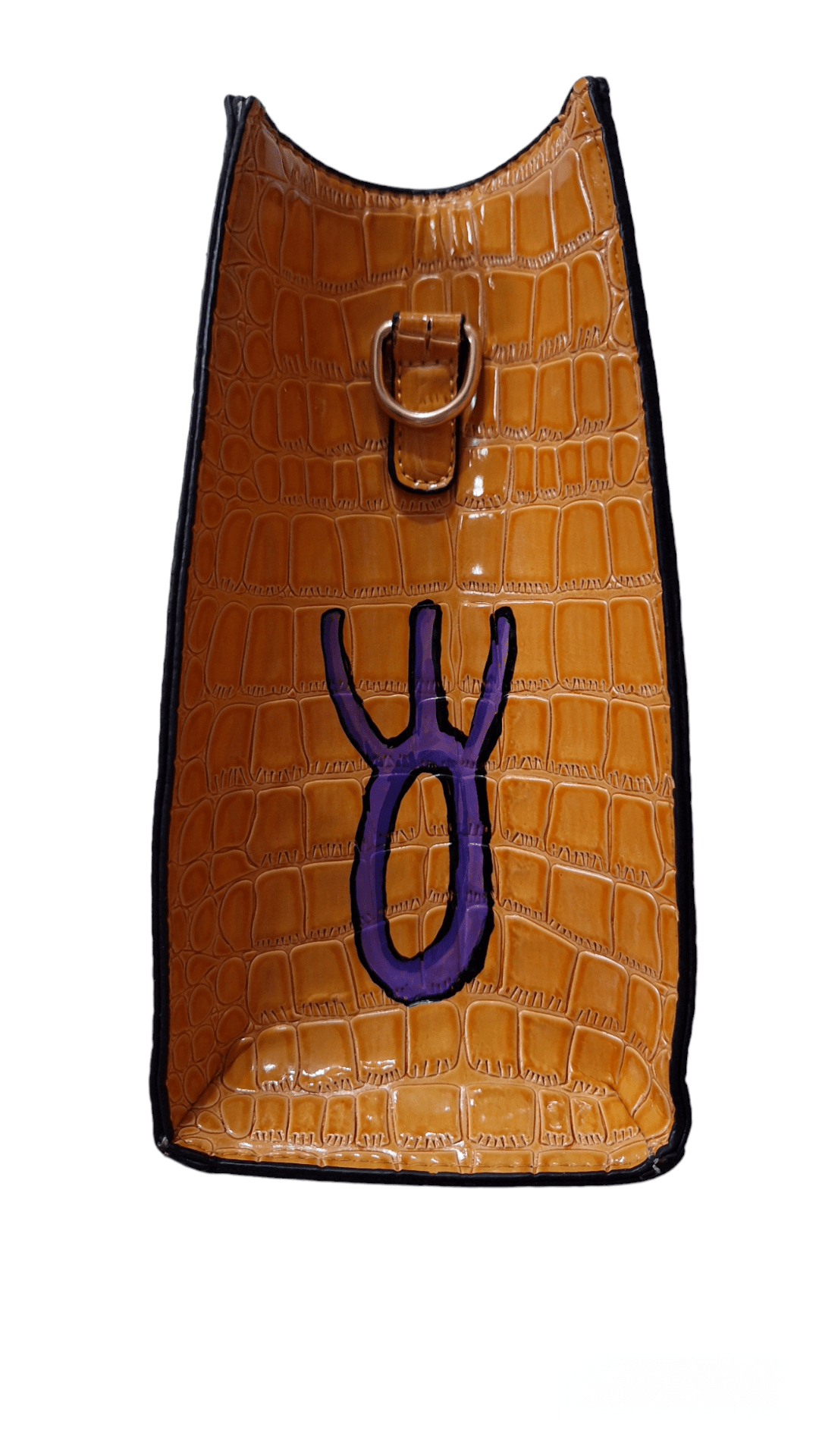 Bolso amarillo pintado a mano - customizado - Ropa pintada a mano en Pezojos