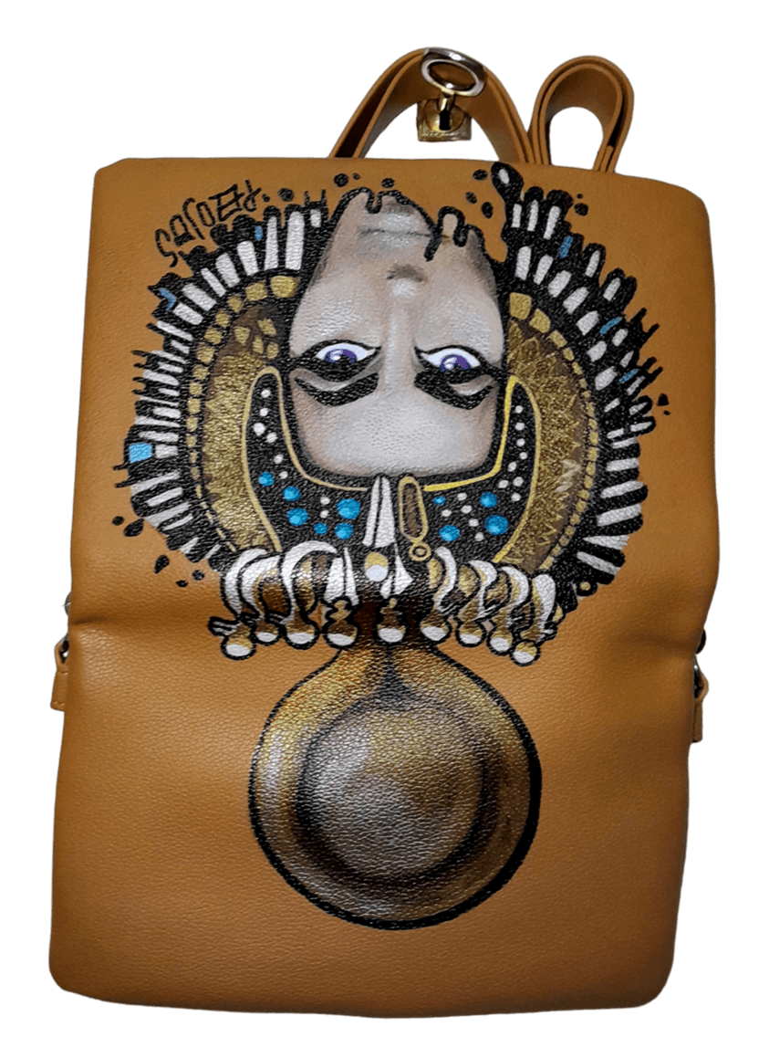Bolso de hombro pintado a mano Cleopatra - Ropa pintada a mano en Pezojos