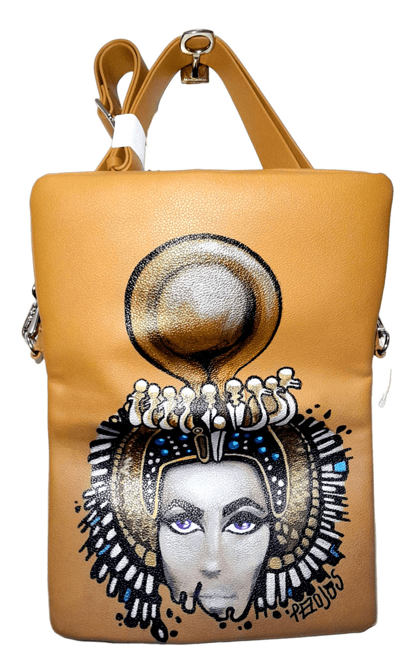 Bolso de hombro pintado a mano Cleopatra - Ropa pintada a mano en Pezojos