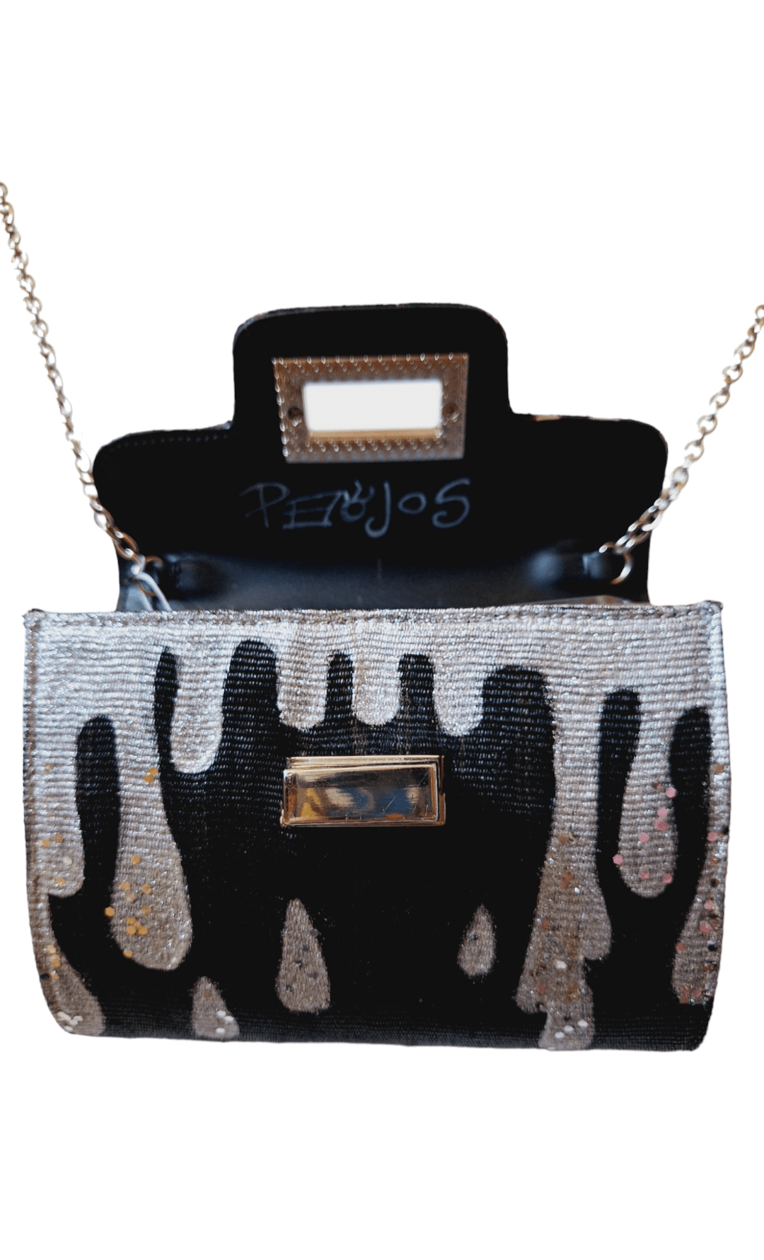 Bolso de rafia pintado a mano – Elegancia única para eventos especiales - Ropa pintada a mano en Pezojos