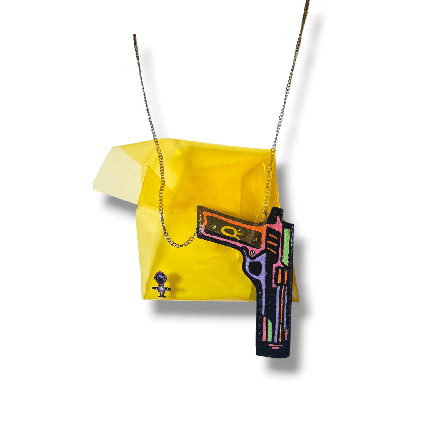 Bolso pintado a mano Pistola pop - Ropa pintada a mano en Pezojos