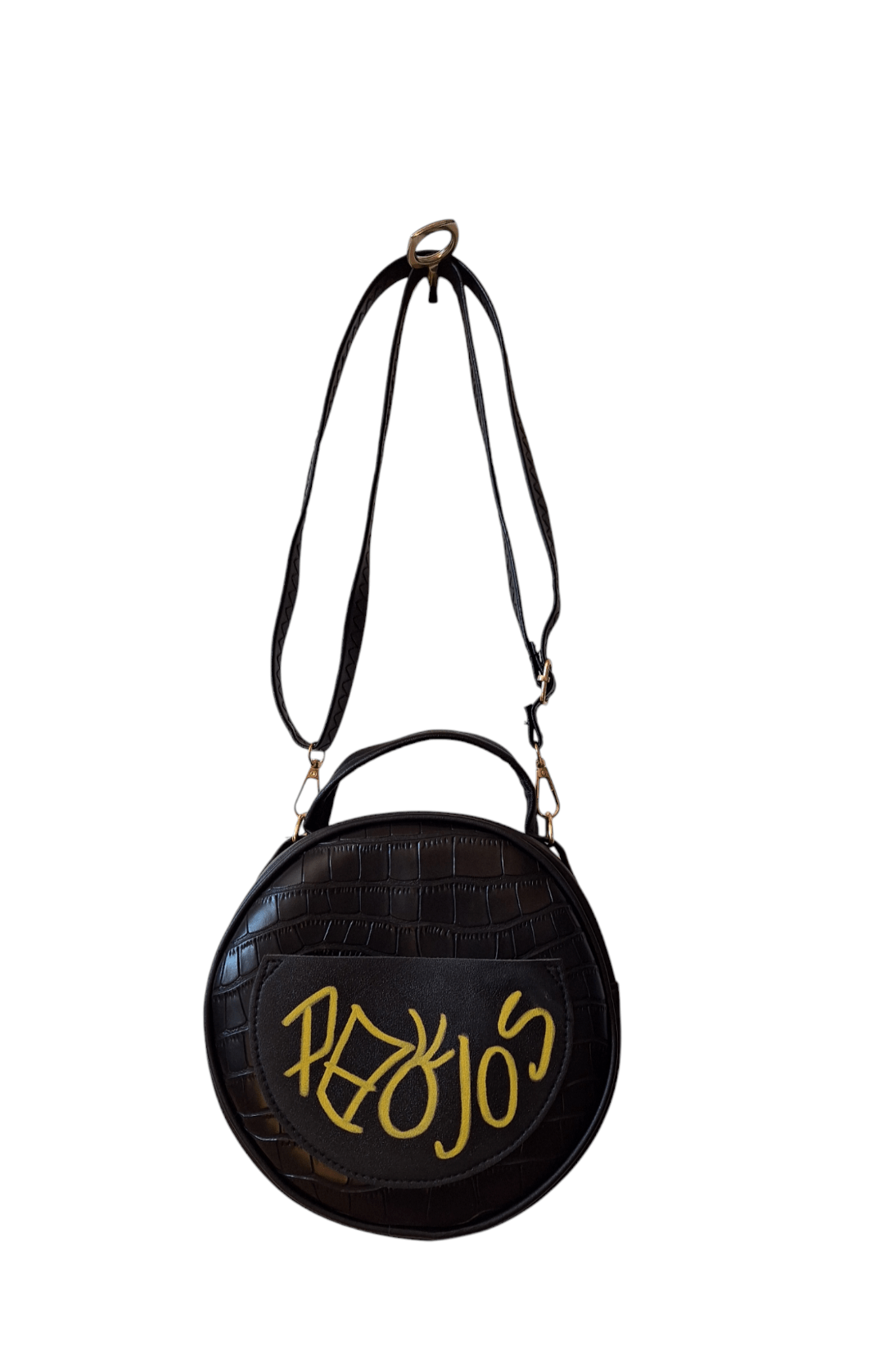 Bolso redondo pintado a mano rubik - Ropa pintada a mano en Pezojos