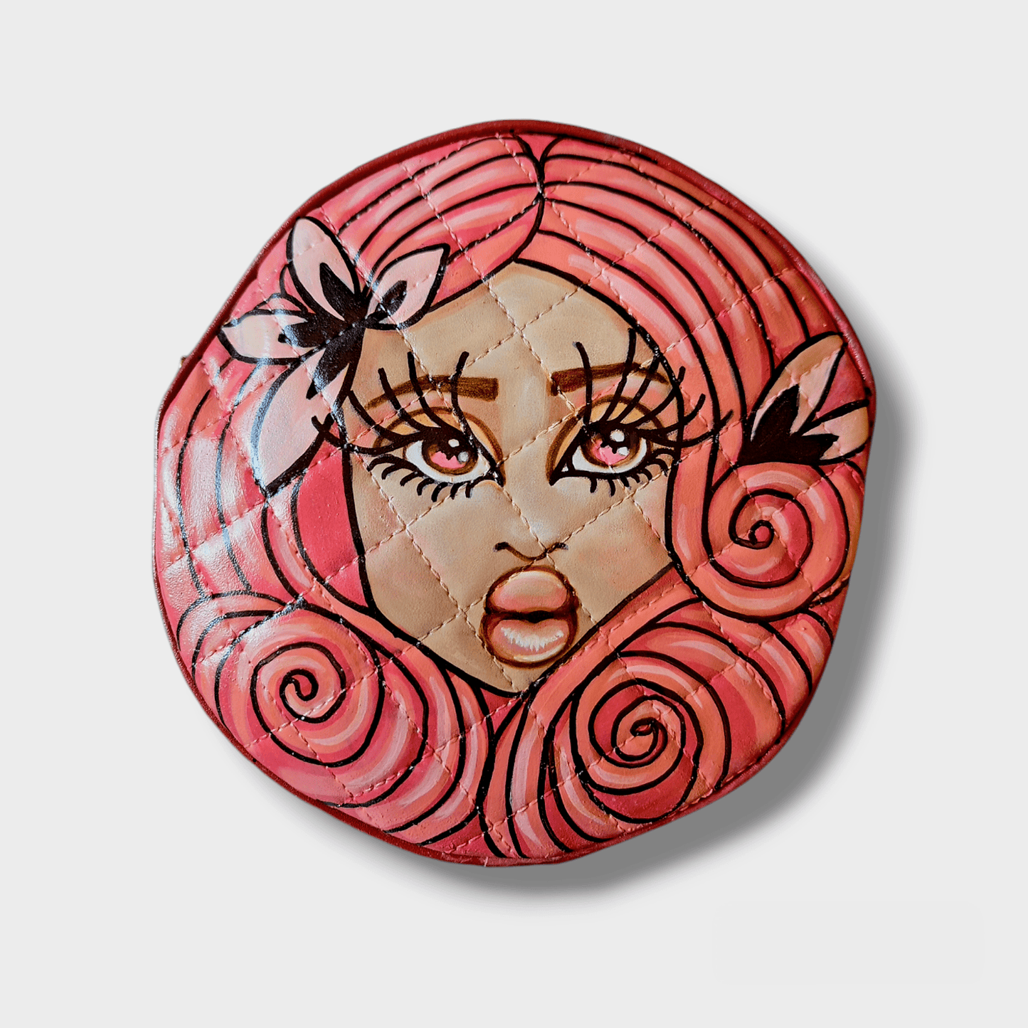 Bolso redondo polipiel Dollavatar Candy - Ropa pintada a mano en Pezojos
