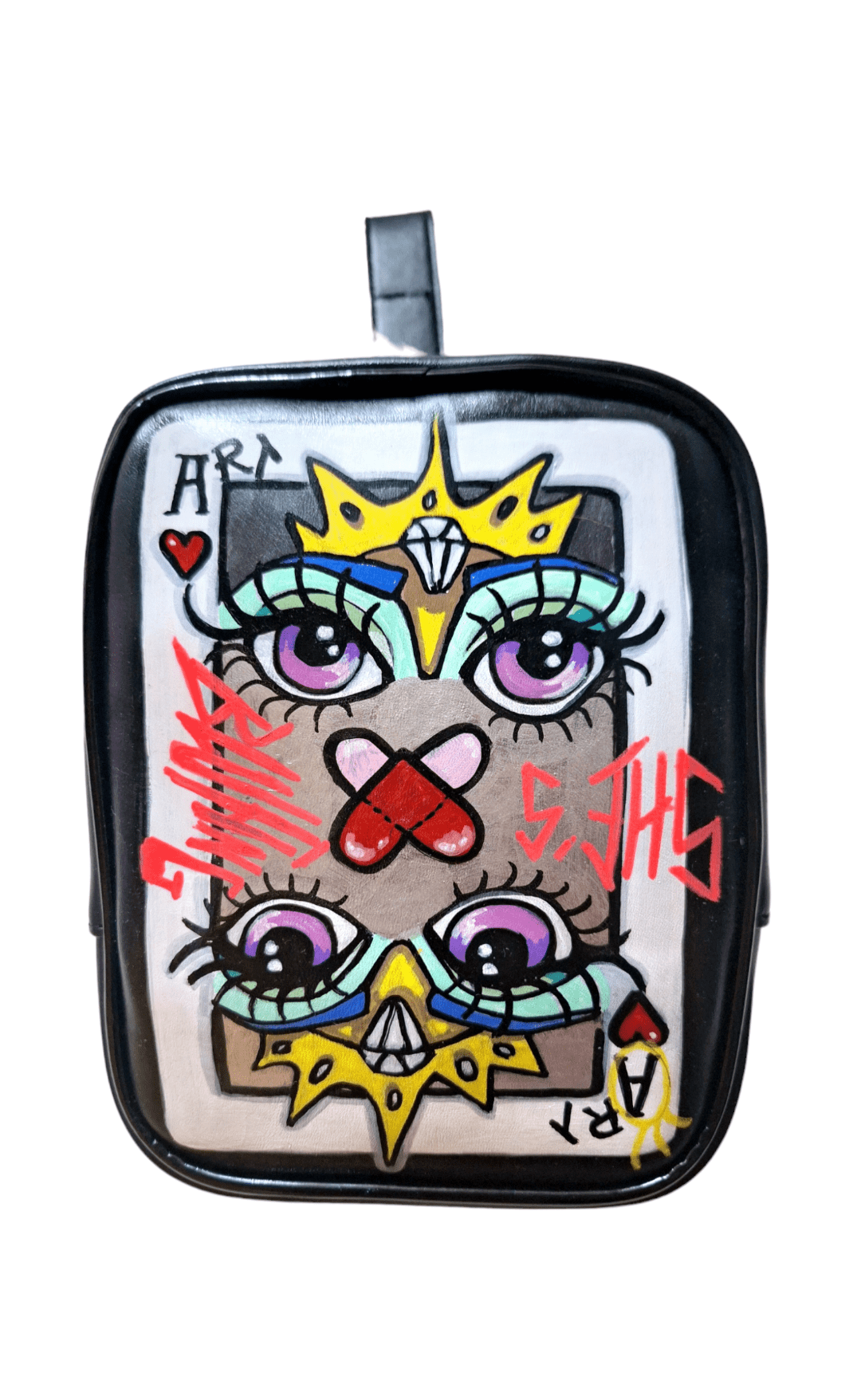 Bolso riñonera pintado a mano "Streak eyes" - Ropa pintada a mano en Pezojos