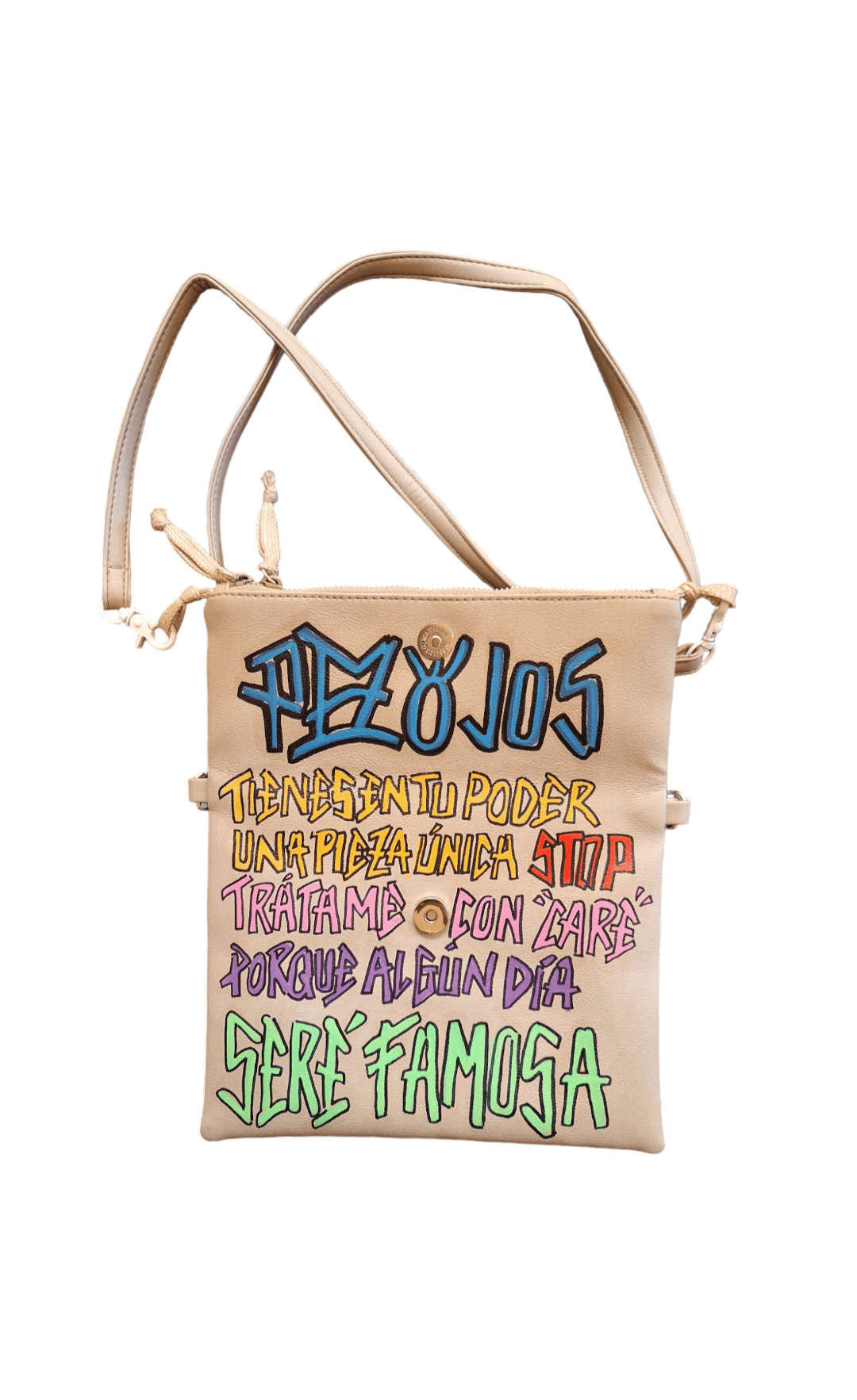 Bolso tipo cartero pintado a mano – Cards & Stamps Edición Reina del Reino Unido - Ropa pintada a mano en Pezojos