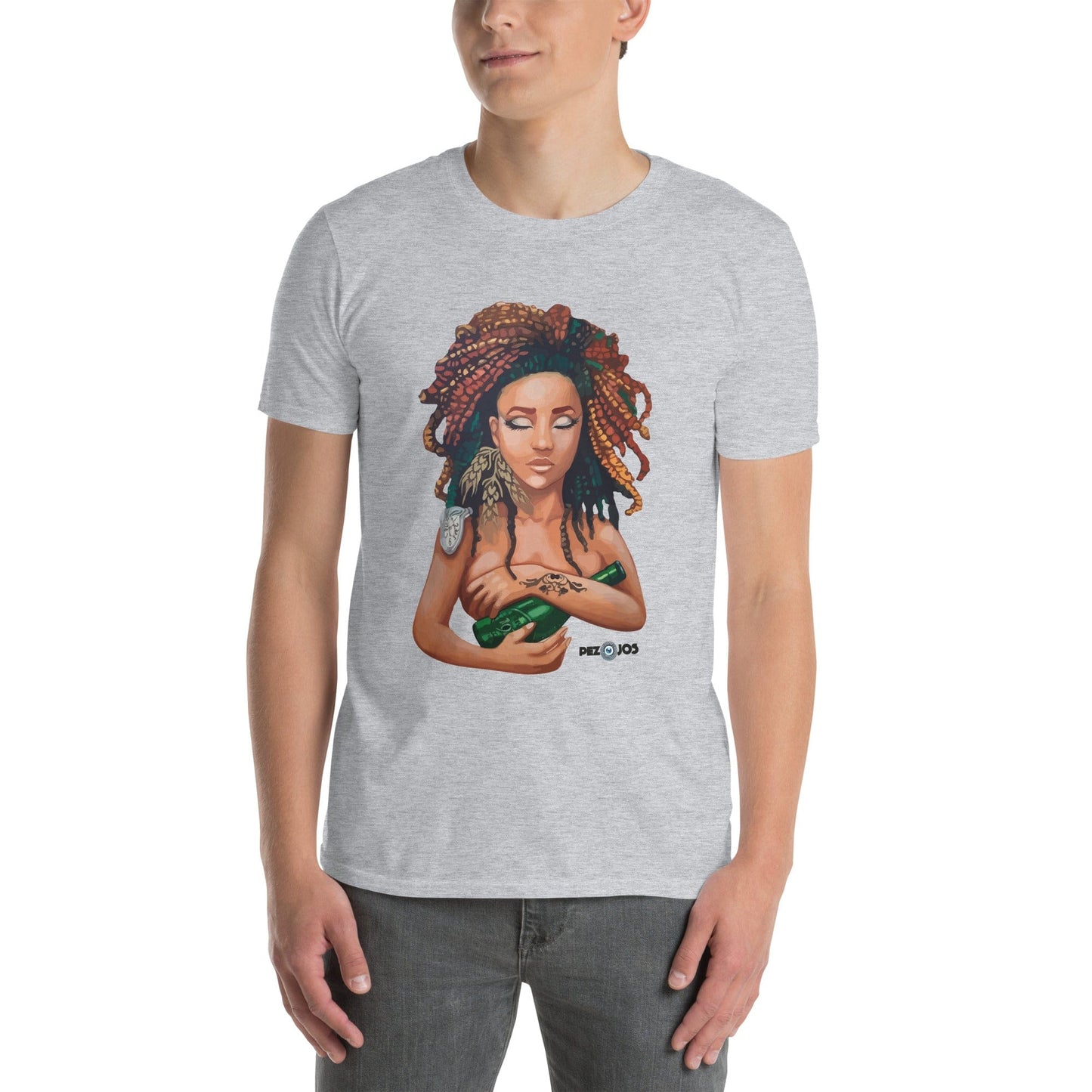 Camiseta de manga corta unisex Pachamama - Ropa pintada a mano en Pezojos