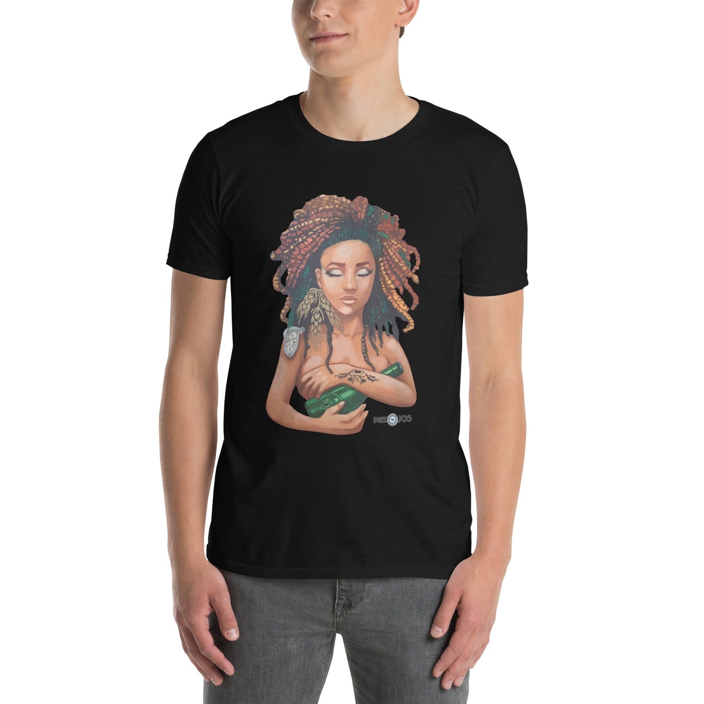 Camiseta de manga corta unisex Pachamama - Ropa pintada a mano en Pezojos