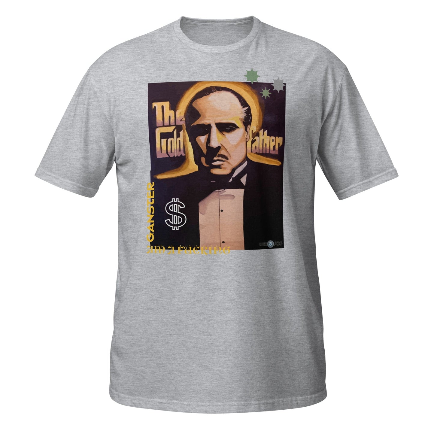 Camiseta de manga corta unisex Padrino dorado Ganster - Ropa pintada a mano en Pezojos