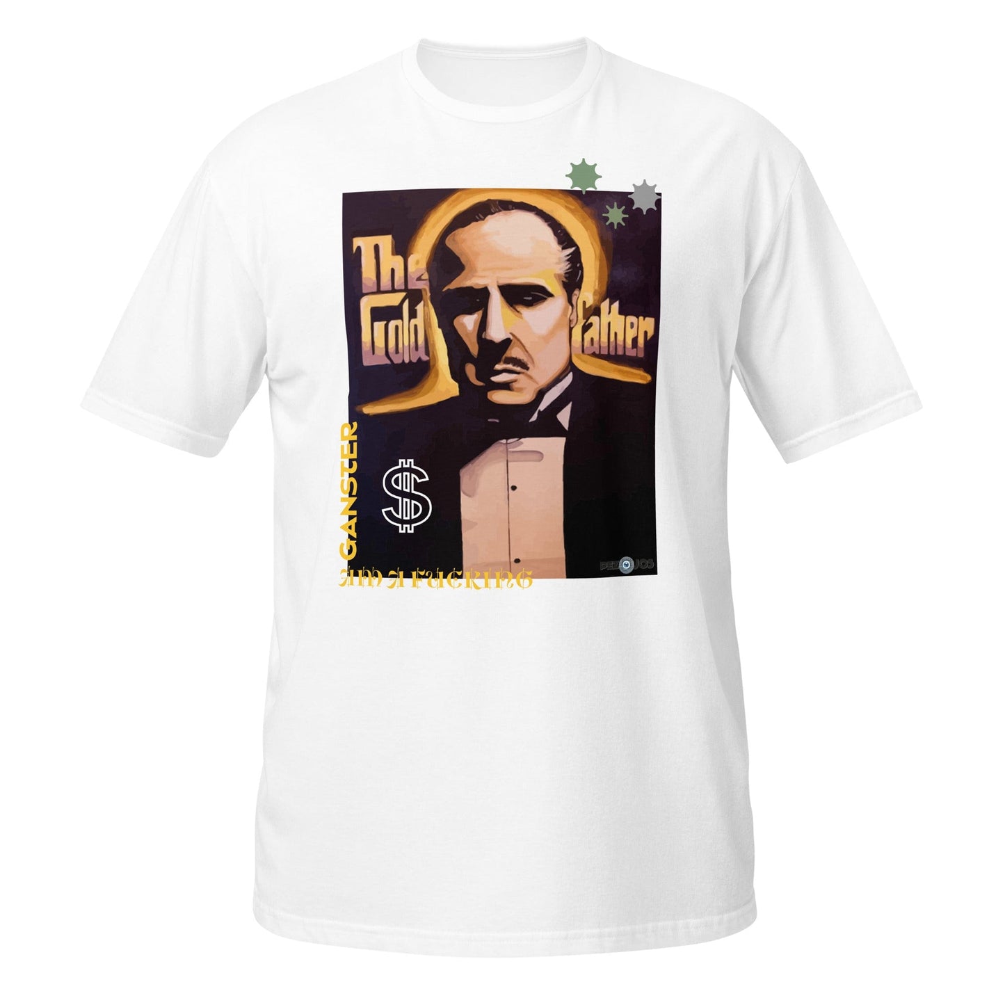 Camiseta de manga corta unisex Padrino dorado Ganster - Ropa pintada a mano en Pezojos