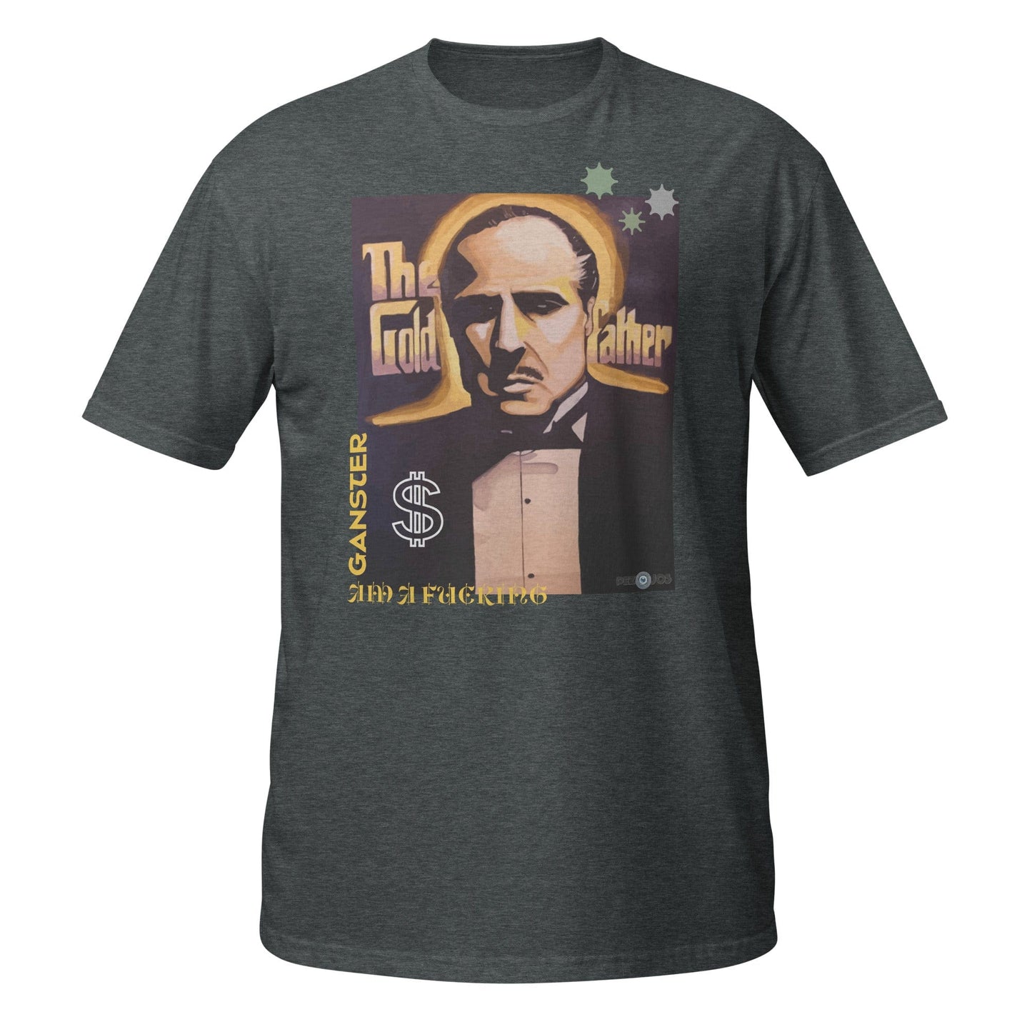 Camiseta de manga corta unisex Padrino dorado Ganster - Ropa pintada a mano en Pezojos