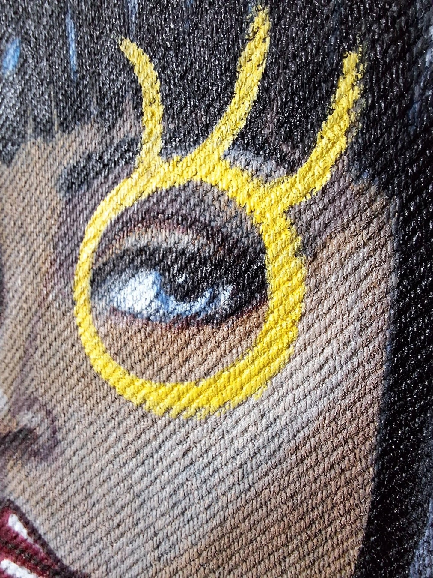 Chaleco largo vaquero pintado a mano – Estilo Pezojos, inspirado en Pulp Fiction - Ropa pintada a mano en Pezojos