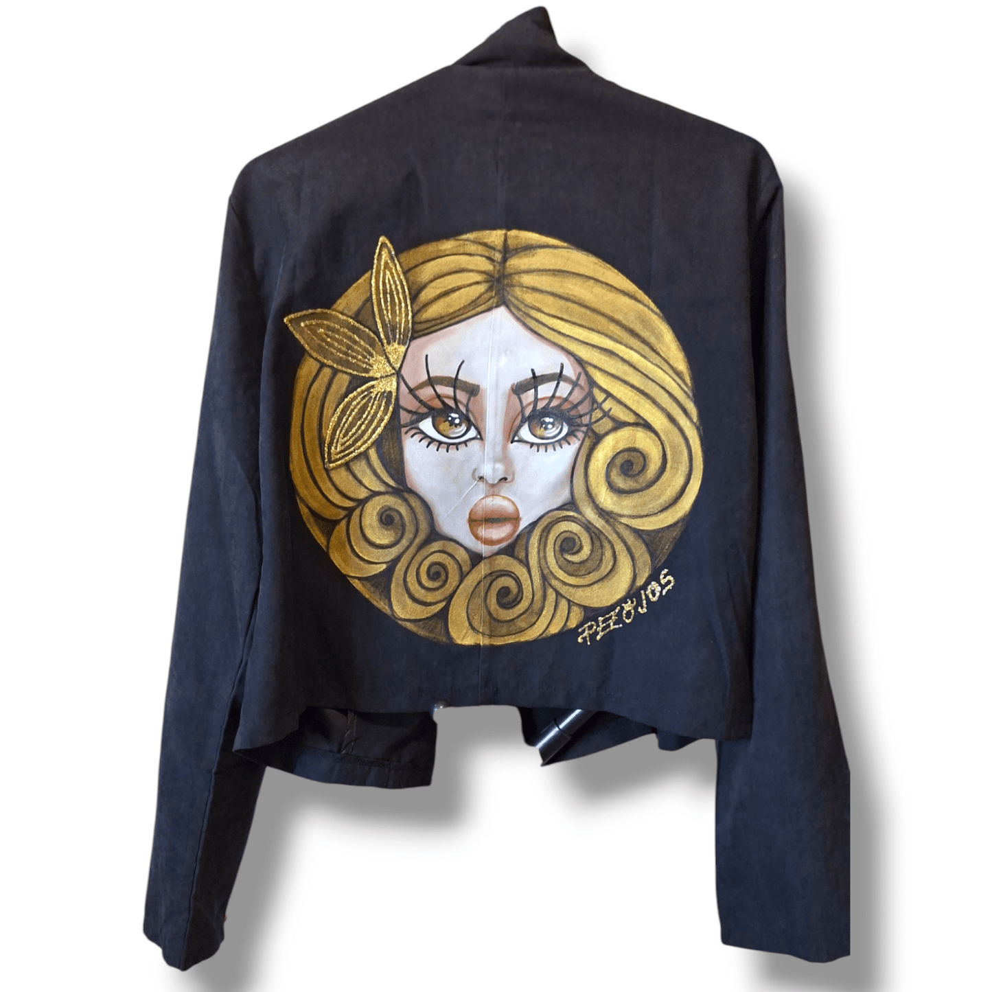 Chaqueta Camisa de Entretiempo Pintada a Mano – Doll Avatar - Ropa pintada a mano en Pezojos
