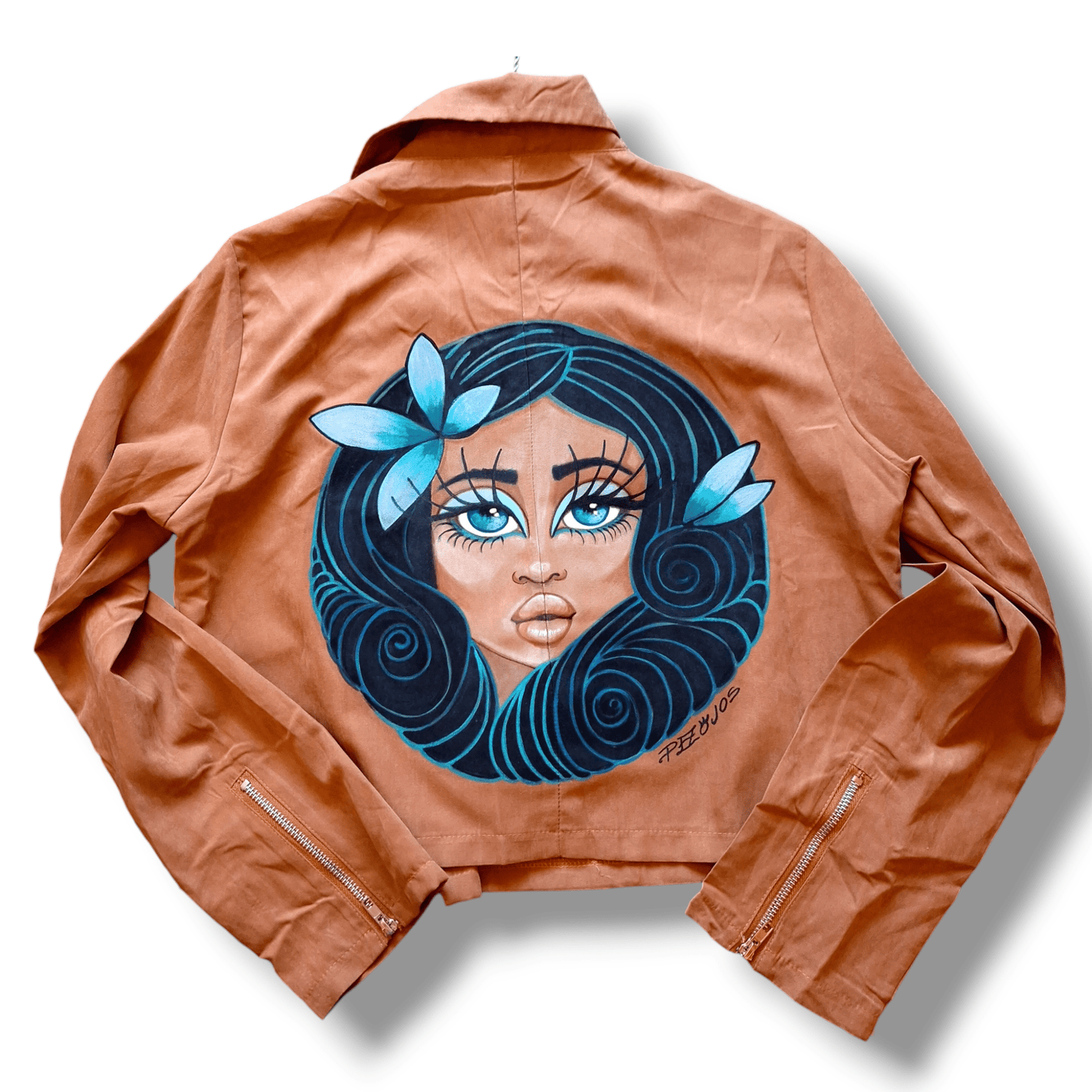 Chaqueta Camisa de Entretiempo Pintada a Mano – Doll Avatar - Ropa pintada a mano en Pezojos