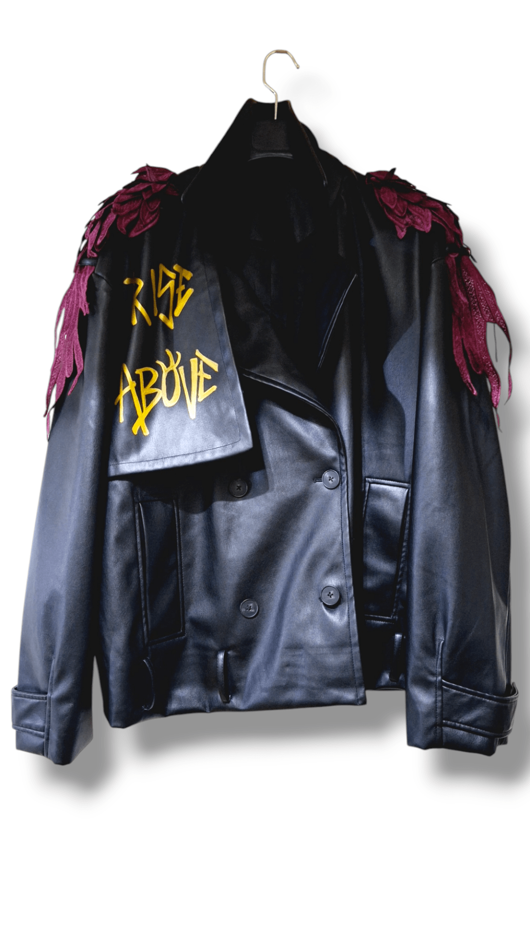 Chaqueta Chaquetón Trench Rockera 80's Style - WANNA FLY AWAY - Ropa pintada a mano en Pezojos