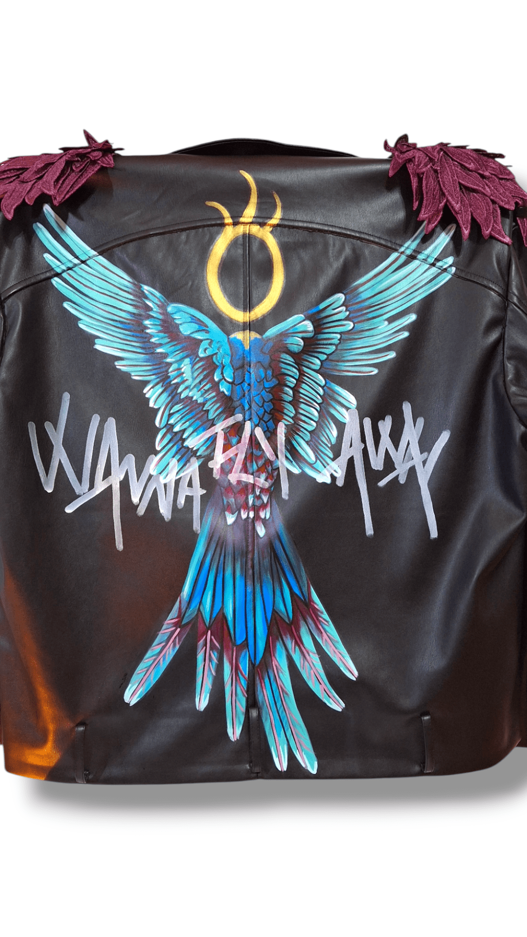Chaqueta Chaquetón Trench Rockera 80's Style - WANNA FLY AWAY - Ropa pintada a mano en Pezojos