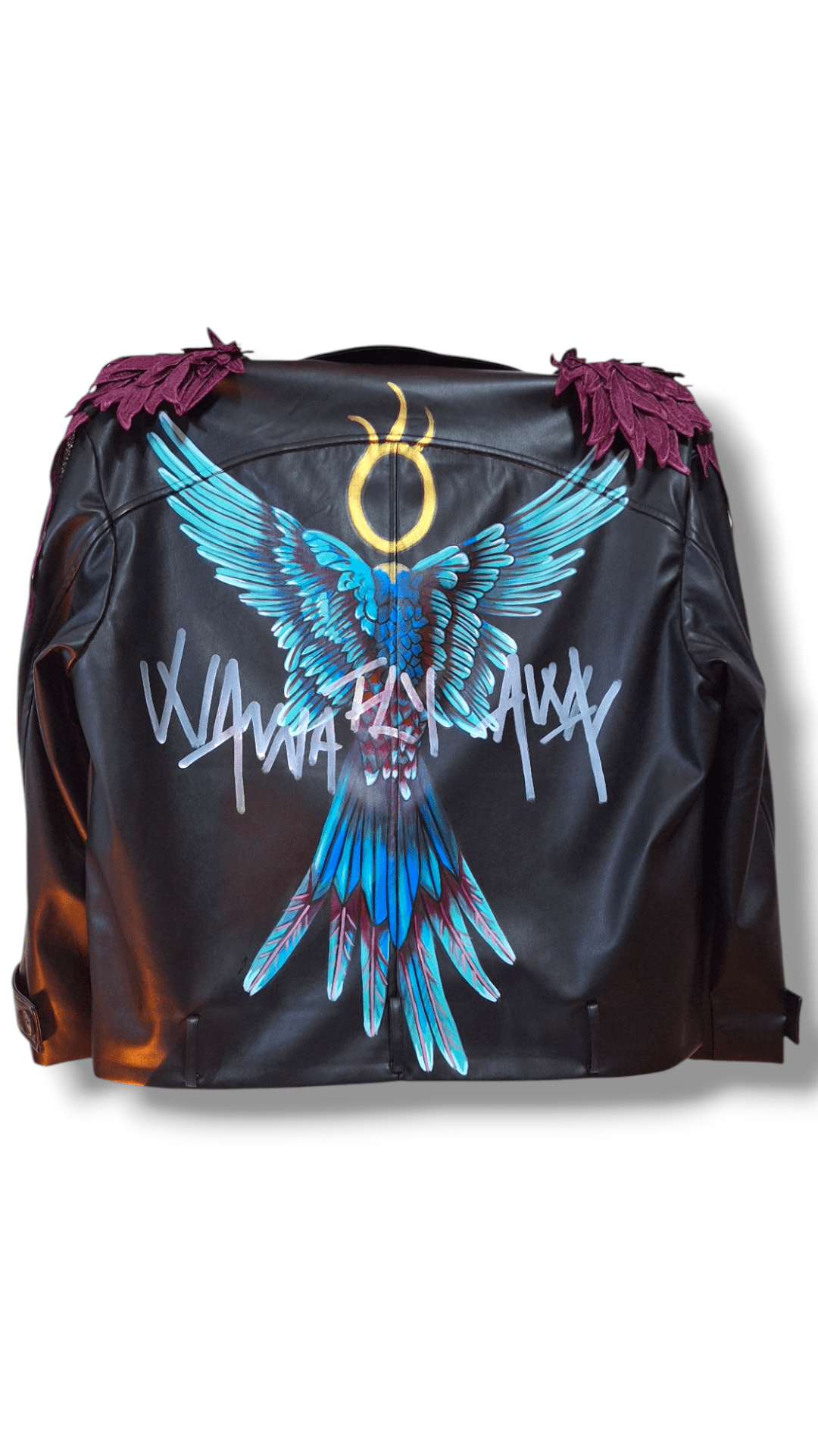 Chaqueta Chaquetón Trench Rockera 80's Style - WANNA FLY AWAY - Ropa pintada a mano en Pezojos
