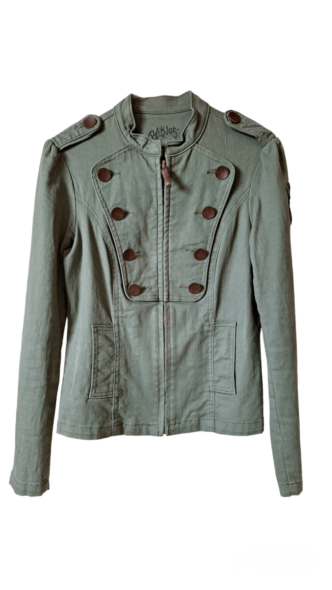 Chaqueta denim vintage pintada Skull president - Ropa pintada a mano en Pezojos