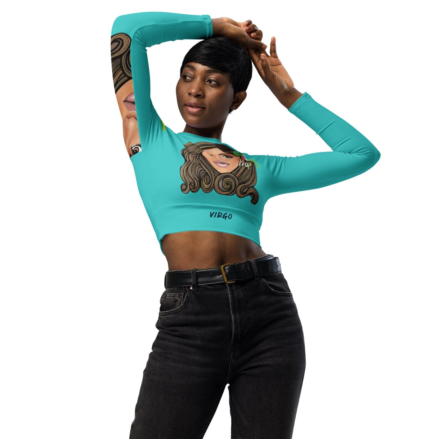Crop top de manga larga dollavatar Virgo - Ropa pintada a mano en Pezojos