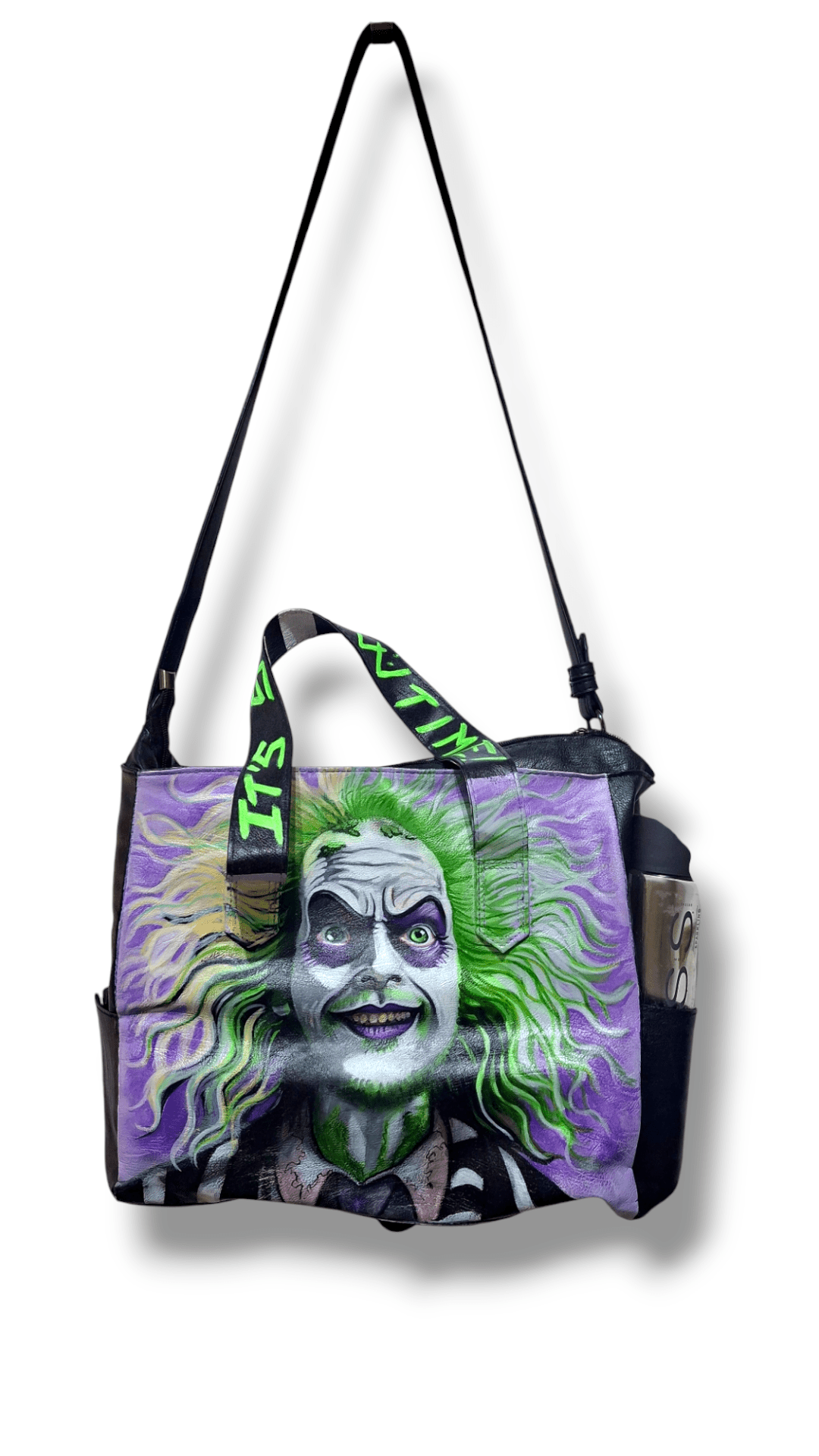 Doble Bolso de gran capacidad inspirado en Beetlejuice, pintado a mano - Ropa pintada a mano en Pezojos
