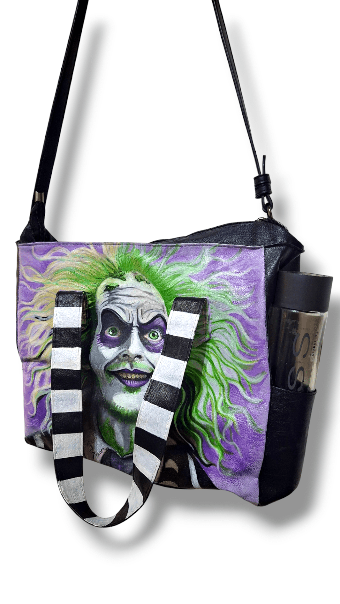 Doble Bolso de gran capacidad inspirado en Beetlejuice, pintado a mano - Ropa pintada a mano en Pezojos