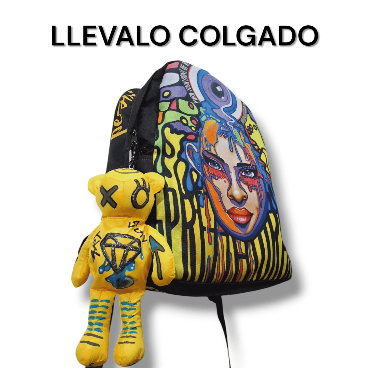 PEZOJOS@ Street Art Custom – Oso Personalizable con Tote Bag Interior - Ropa pintada a mano en Pezojos
