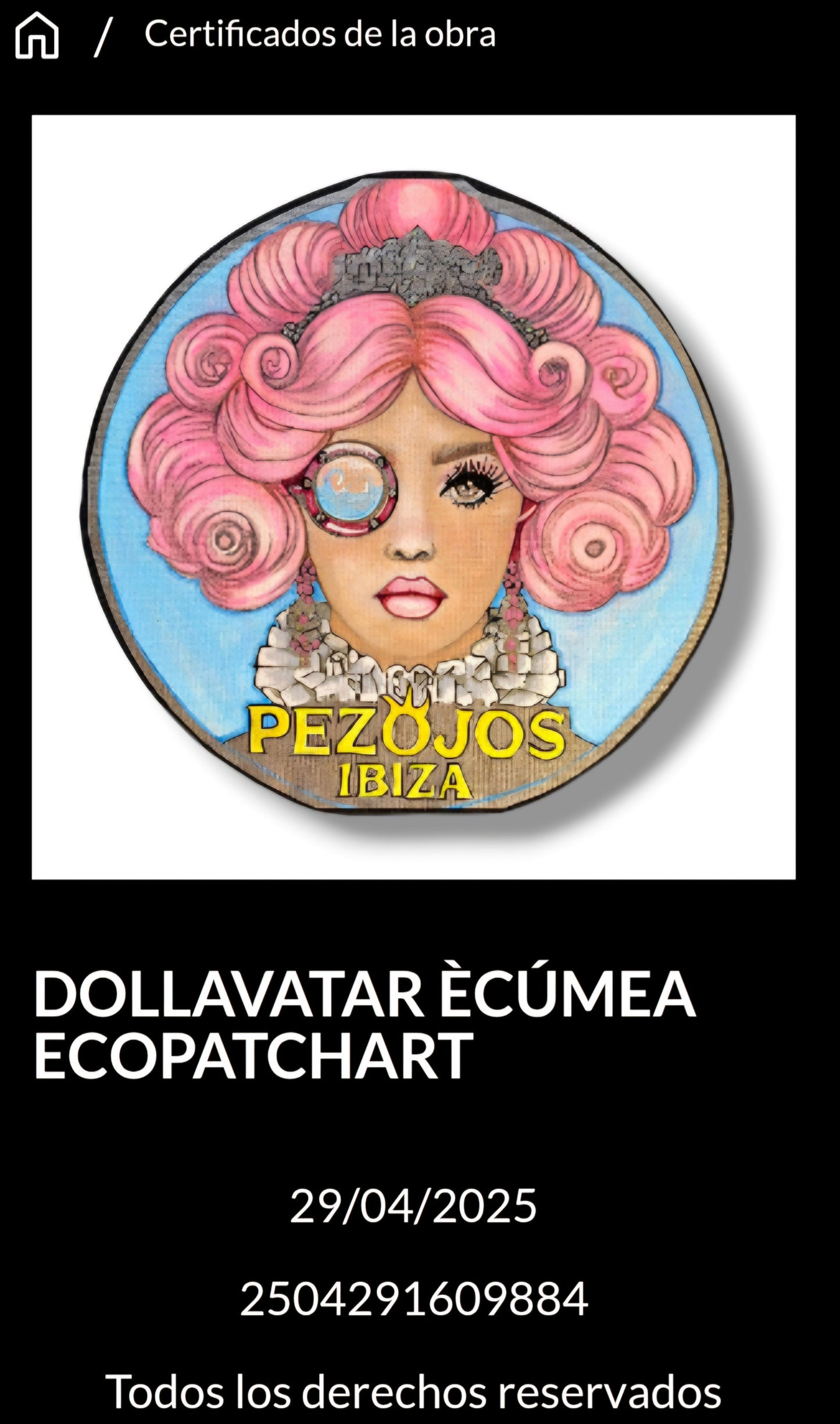 Dollavatar Écúmea Ecopatch Art Edición Limitada Parche Arte Textil Pintado a Mano