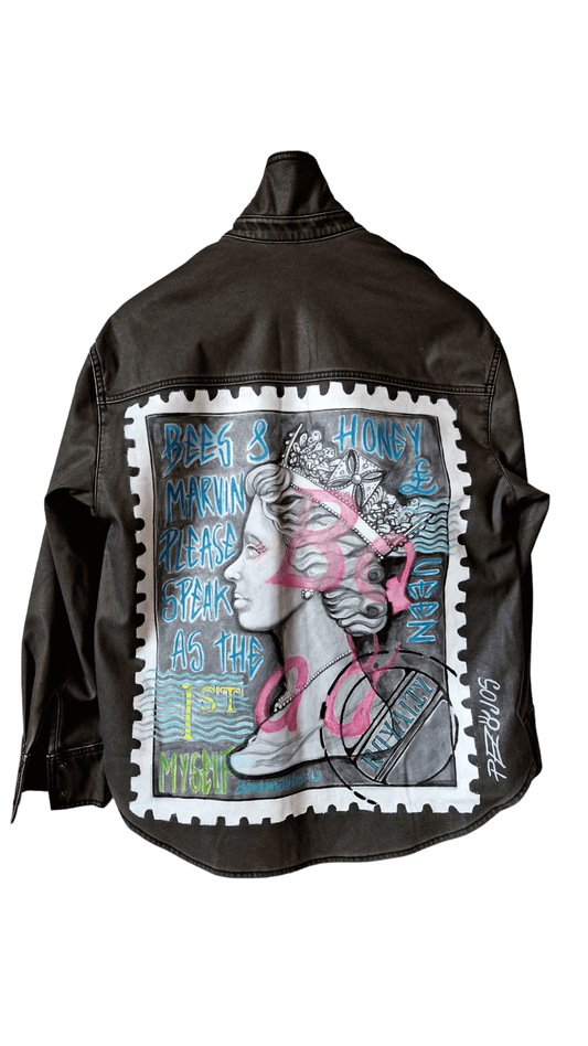 Chaqueta camisa pintada Uk Queen stamp