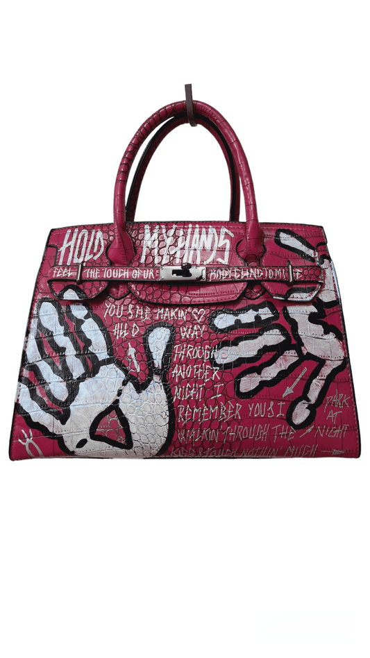 Bolso magenta pintado a mano Urban pop