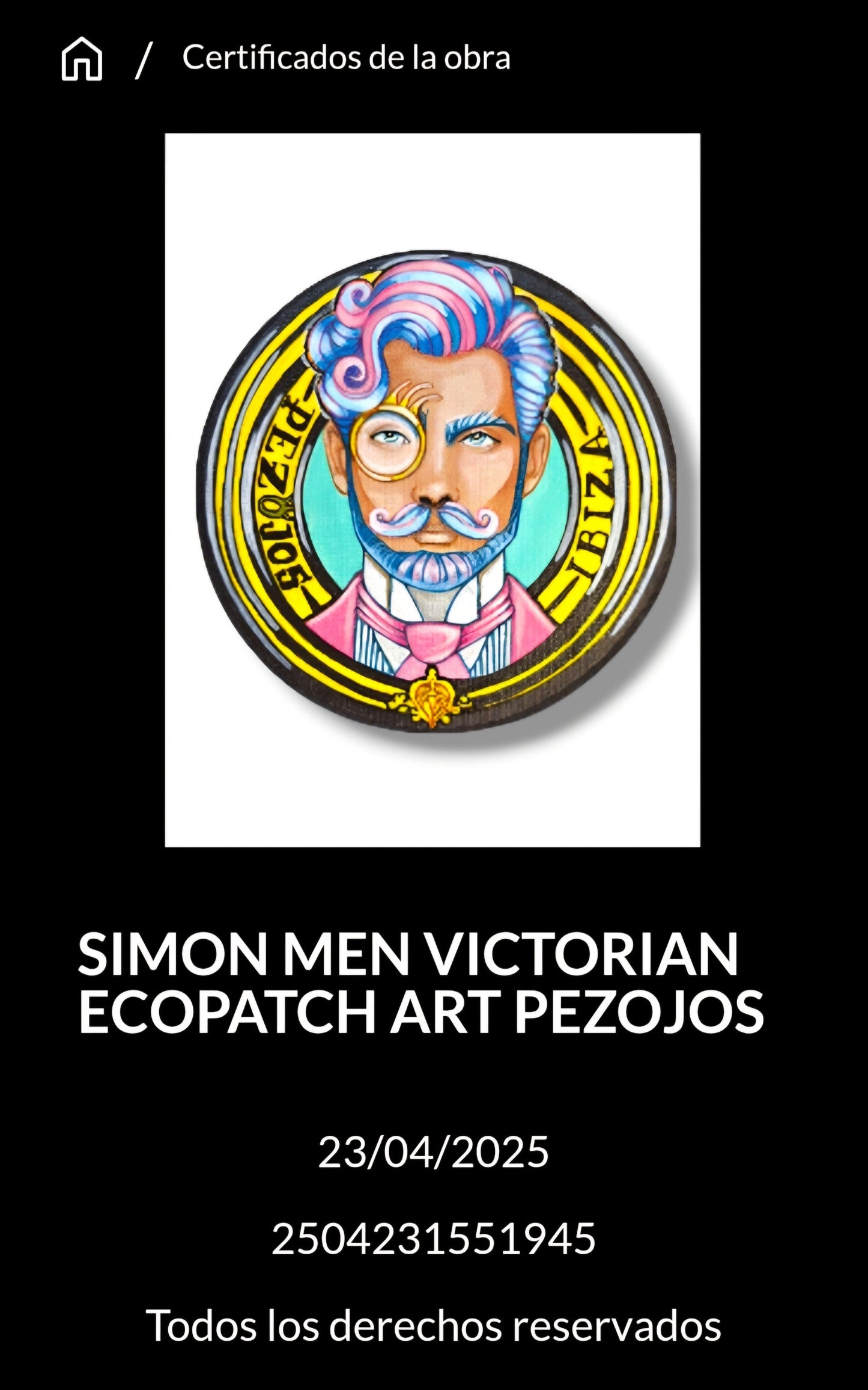 Ecopatch Simon parche grande pintado edicion limitada