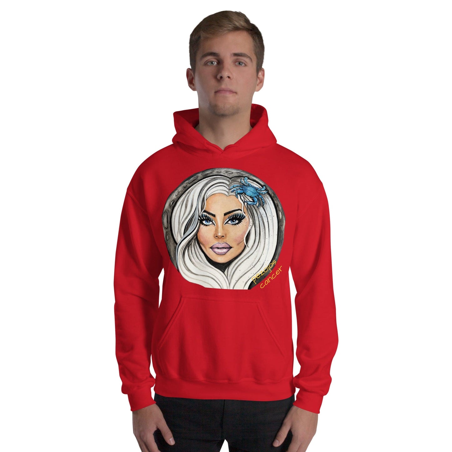 Sudadera con capucha unisex Dollavatar Zodiaco Cancer - Ropa pintada a mano en Pezojos