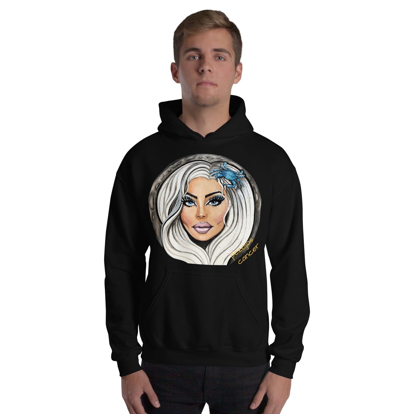 Sudadera con capucha unisex Dollavatar Zodiaco Cancer - Ropa pintada a mano en Pezojos
