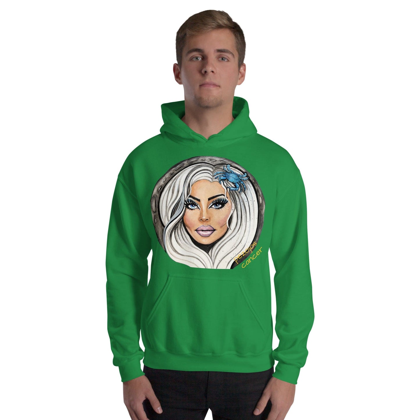 Sudadera con capucha unisex Dollavatar Zodiaco Cancer - Ropa pintada a mano en Pezojos