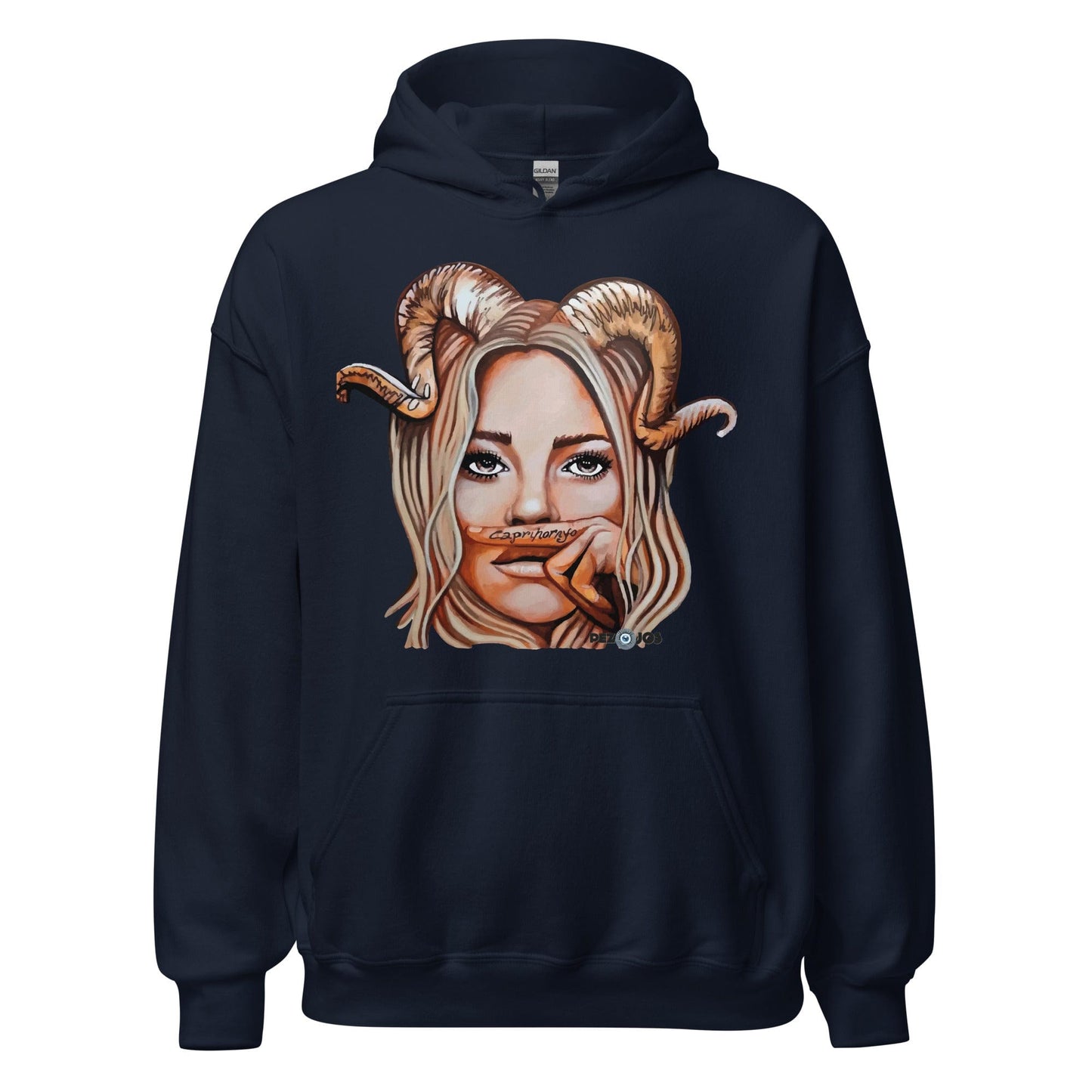 Sudadera con capucha unisex Dollavatar Zodiaco Capricornio - Ropa pintada a mano en Pezojos
