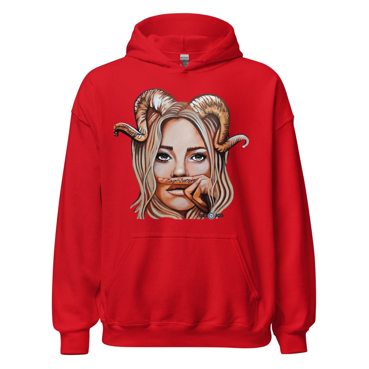 Sudadera con capucha unisex Dollavatar Zodiaco Capricornio - Ropa pintada a mano en Pezojos