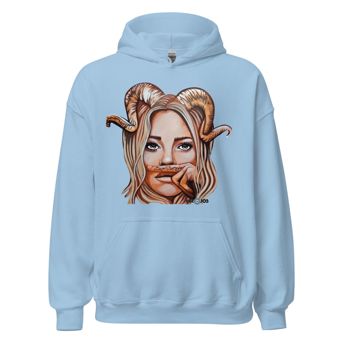Sudadera con capucha unisex Dollavatar Zodiaco Capricornio - Ropa pintada a mano en Pezojos