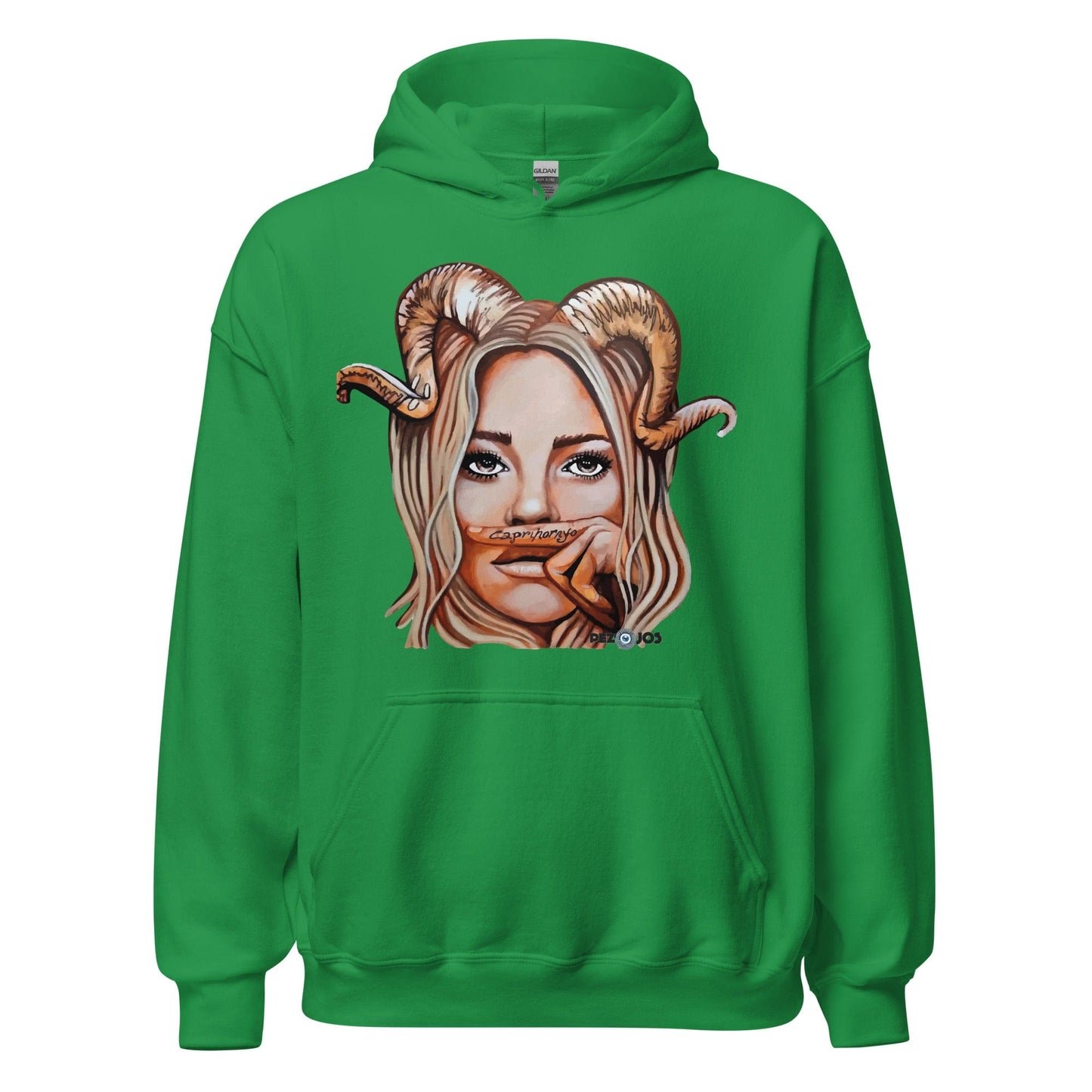 Sudadera con capucha unisex Dollavatar Zodiaco Capricornio - Ropa pintada a mano en Pezojos