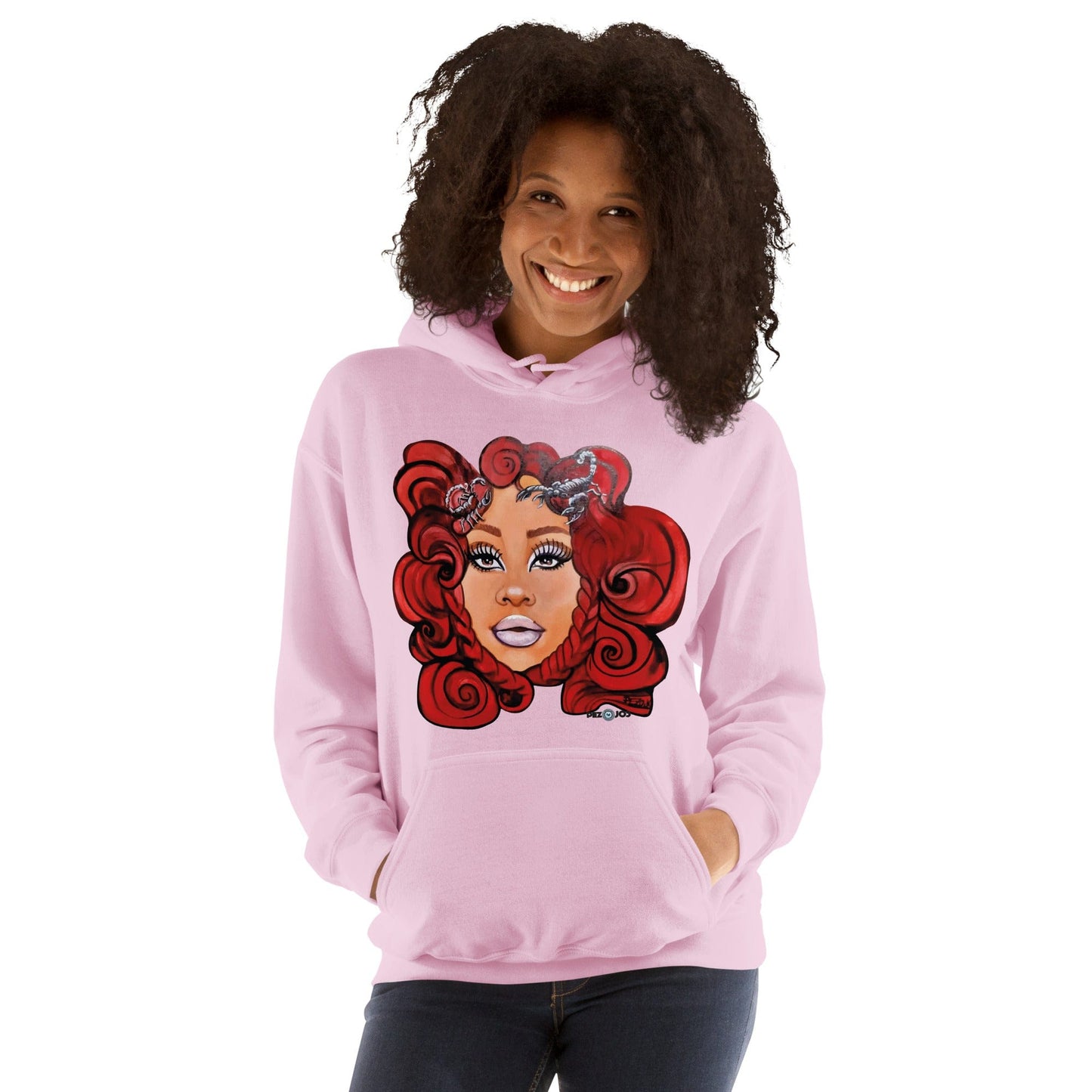 Sudadera con capucha unisex Dollavatar Zodiaco Escorpio - Ropa pintada a mano en Pezojos