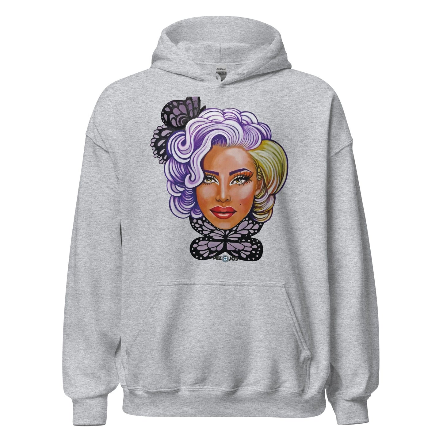 Sudadera con capucha unisex Dollavatar Zodiaco Geminis - Ropa pintada a mano en Pezojos