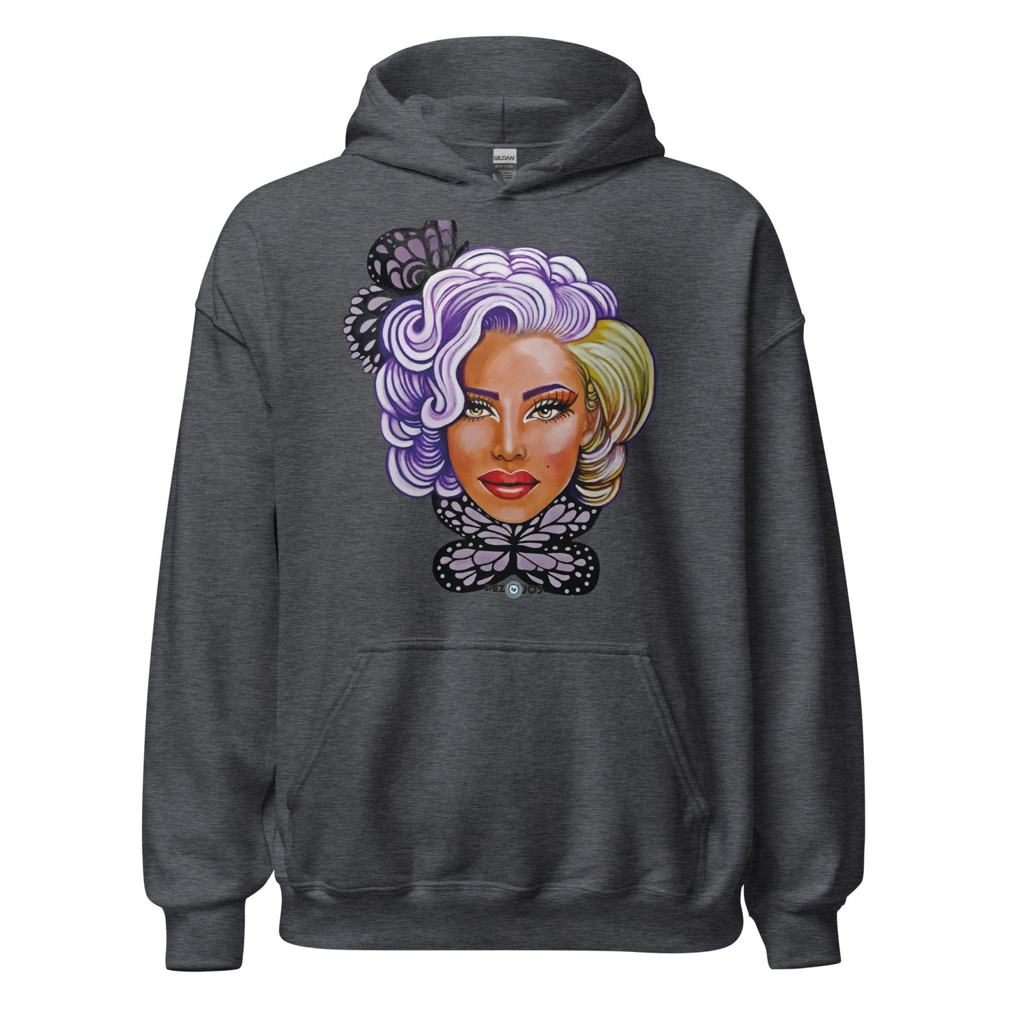 Sudadera con capucha unisex Dollavatar Zodiaco Geminis - Ropa pintada a mano en Pezojos
