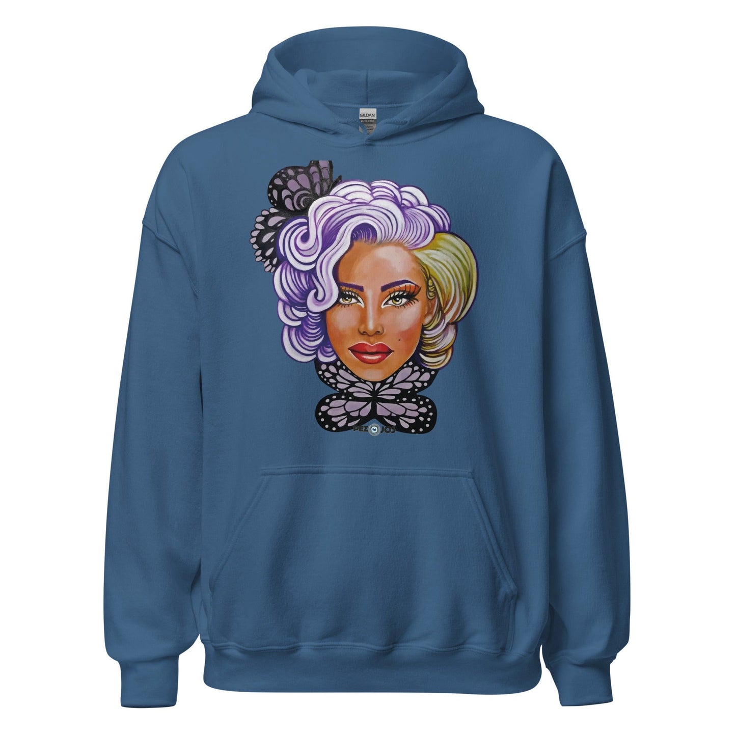Sudadera con capucha unisex Dollavatar Zodiaco Geminis - Ropa pintada a mano en Pezojos