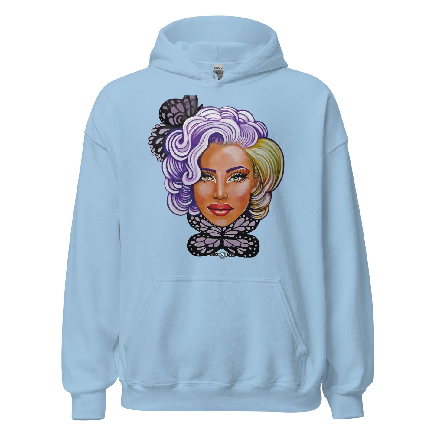 Sudadera con capucha unisex Dollavatar Zodiaco Geminis - Ropa pintada a mano en Pezojos