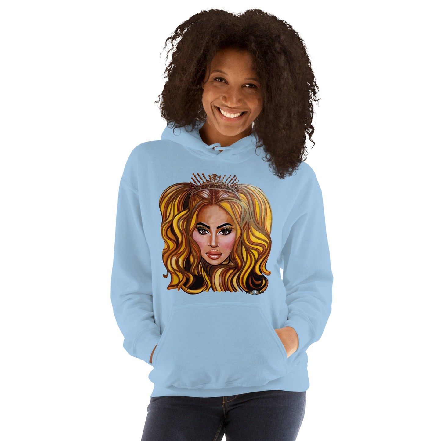Sudadera con capucha unisex Dollavatar Zodiaco Leo - Ropa pintada a mano en Pezojos