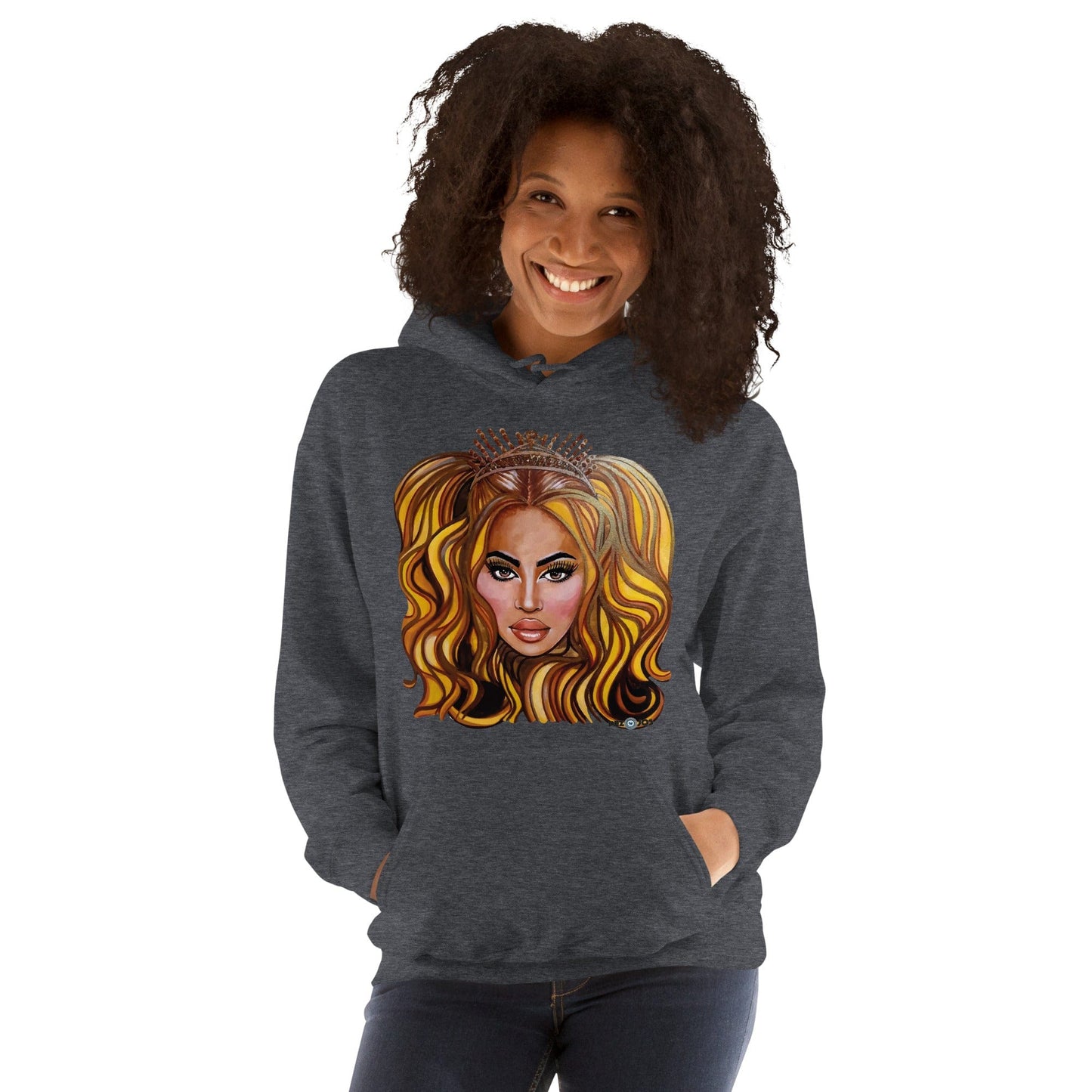 Sudadera con capucha unisex Dollavatar Zodiaco Leo - Ropa pintada a mano en Pezojos