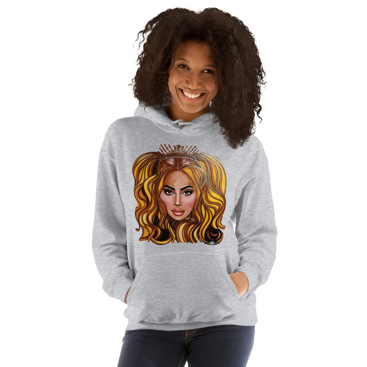 Sudadera con capucha unisex Dollavatar Zodiaco Leo - Ropa pintada a mano en Pezojos