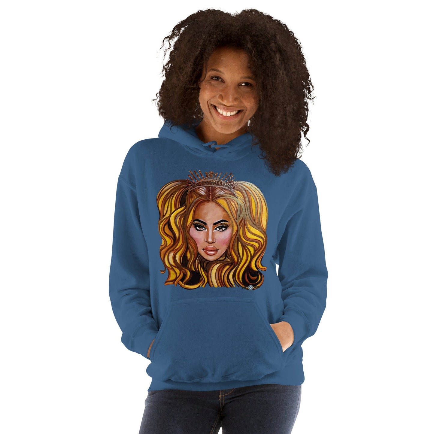 Sudadera con capucha unisex Dollavatar Zodiaco Leo - Ropa pintada a mano en Pezojos