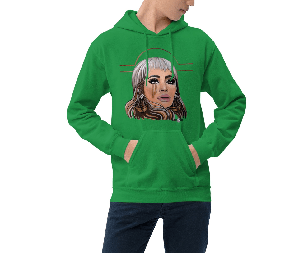 Sudadera con capucha unisex Dollavatar Zodiaco Libra - Ropa pintada a mano en Pezojos