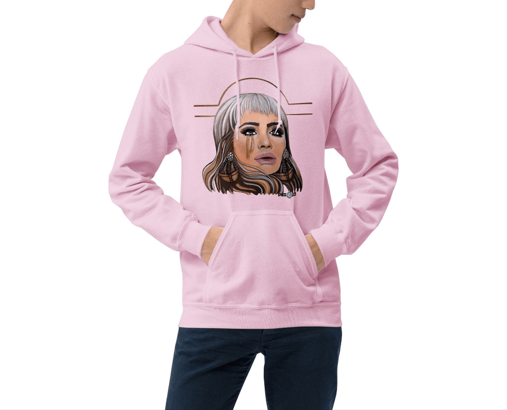 Sudadera con capucha unisex Dollavatar Zodiaco Libra - Ropa pintada a mano en Pezojos