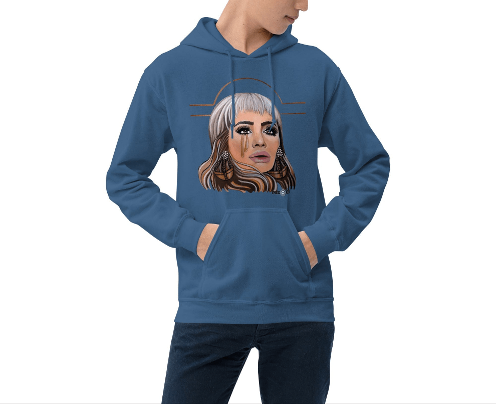 Sudadera con capucha unisex Dollavatar Zodiaco Libra - Ropa pintada a mano en Pezojos